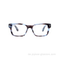 Großhandel neueste Mode Rechteck Unisex Eyewear Schwarz Demi Acetat Optische Brille Frames